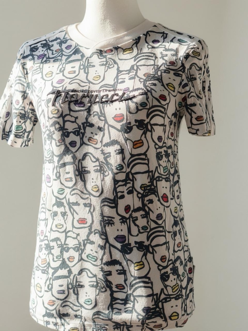 Adidas Originals X Fiorucci Pop Art Faces tee Shirt White Black Limited Edition